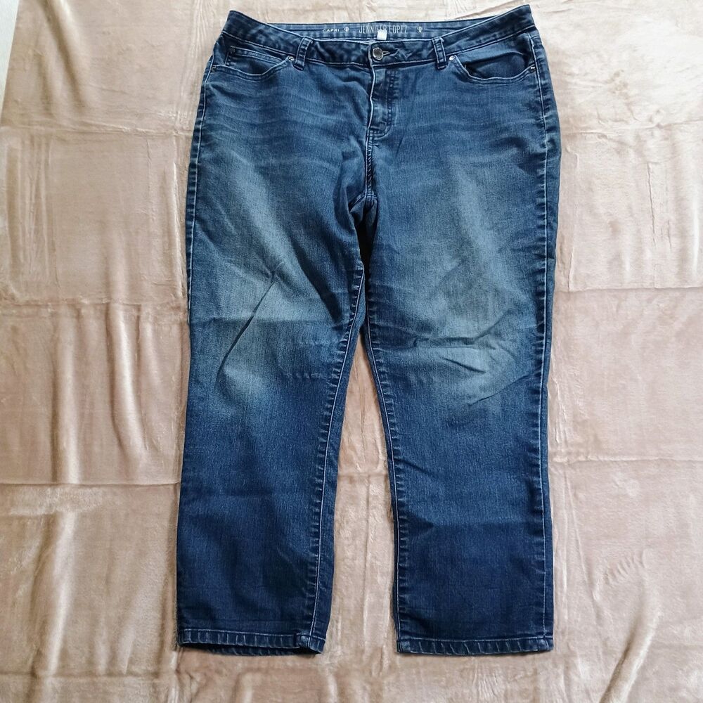 Jennifer Lopez Capri Jeans Women's Size 16 Blue Stretch Denim 32x24 Mid Rise 16